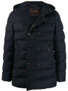 Moorer Padded Double-breasted Jacket - Blue
