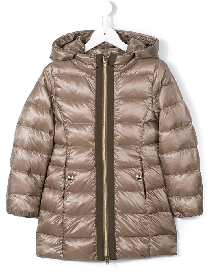 Herno Kids Hooded Down Jacket, Girl's, Size: 10 Yrs, Nude/neutrals