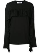 Msgm - Oversized Jumper - Women - Cotton/polyester - L, Black, Cotton/polyester