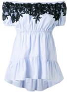 Ermanno Scervino Lace Detail Off-shoulders Blouse - Blue