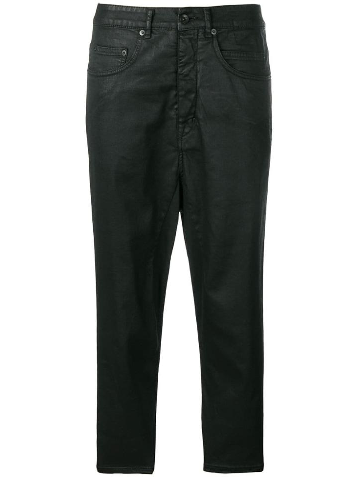 Rick Owens Drkshdw Waxed-effect Trousers - Black