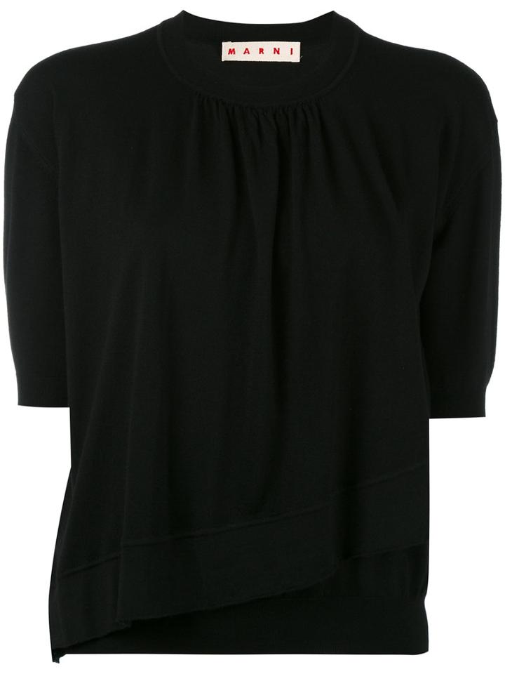 Marni - Half Sleeve Sweater - Women - Virgin Wool - 40, Black, Virgin Wool