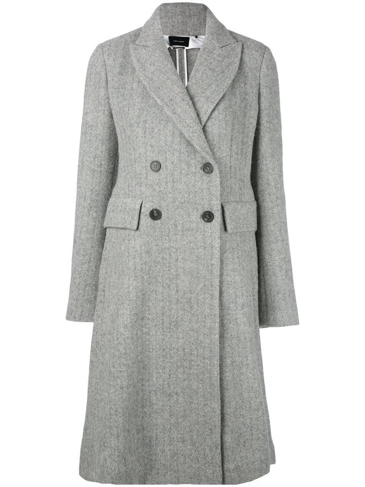 Isabel Marant - Double Breasted Coat - Women - Viscose/alpaca/virgin Wool - 40, Women's, Grey, Viscose/alpaca/virgin Wool