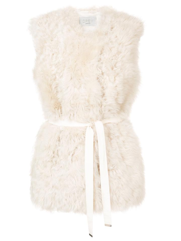 Jason Wu Grey Belted Shearling Gilet - Nude & Neutrals