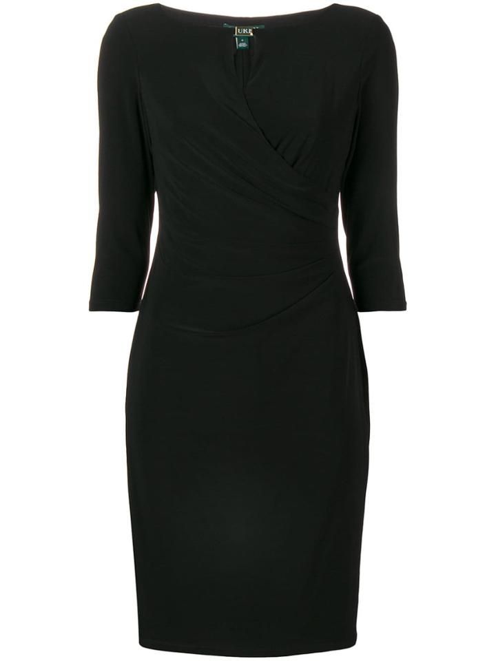 Lauren Ralph Lauren Draped Keyhole Cut Mini Dress - Black