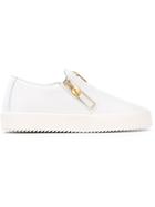Giuseppe Zanotti Design Adam Slip-on Sneakers, Men's, Size: 43, White, Calf Leather/rubber