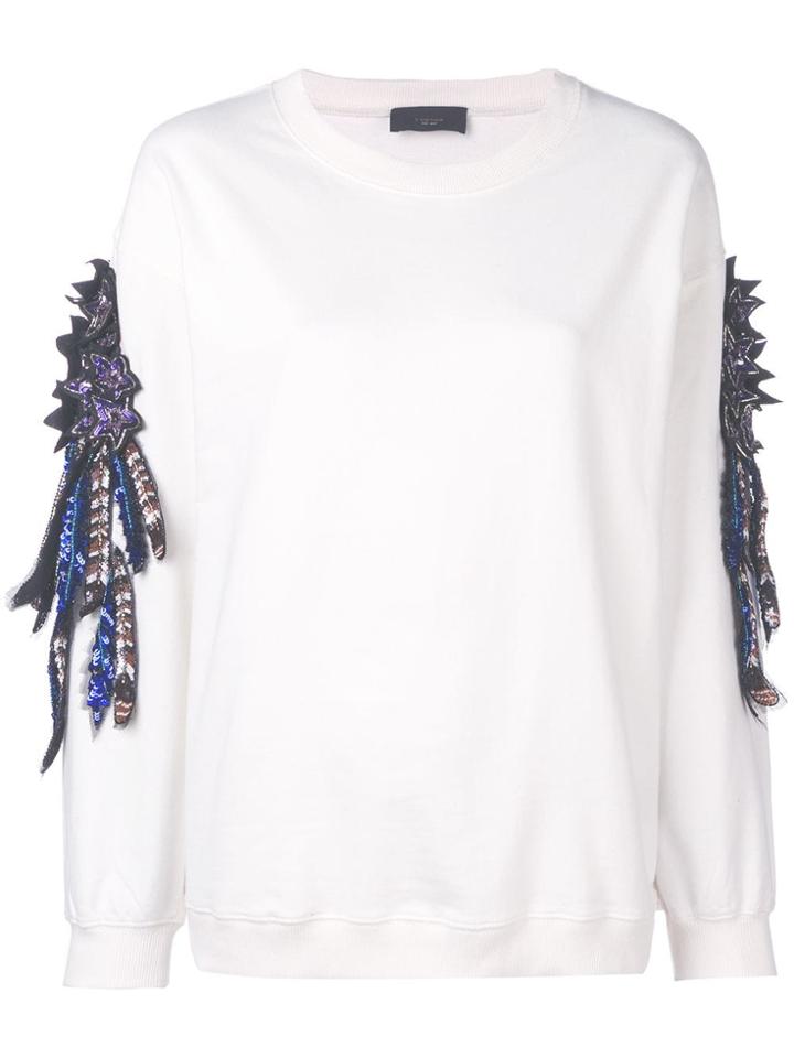 Lédition Sequin Shooting Stars Sweatshirt - White