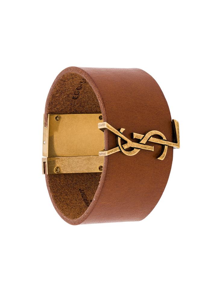 Saint Laurent Monogram Cuff - Brown