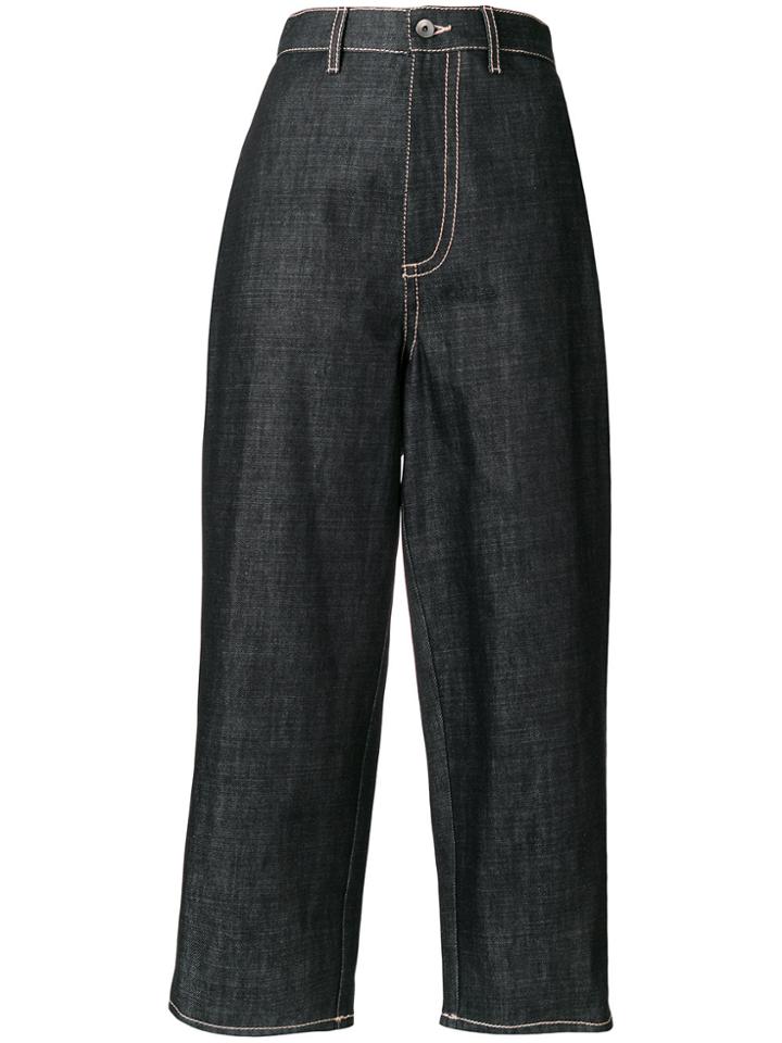 Marni Cropped Wide Leg Jeans - Blue