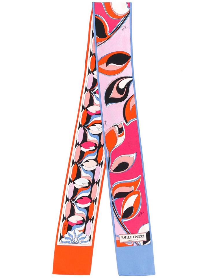 Emilio Pucci Long Patterned Scarf - Blue
