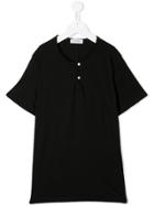 Paolo Pecora Kids Teen Buttoned T-shirt - Black