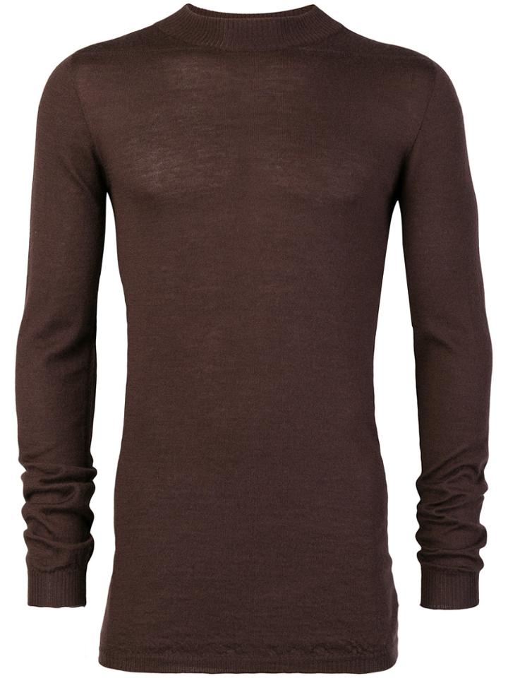 Rick Owens Ribbed Slim-fit Jumper - Brown