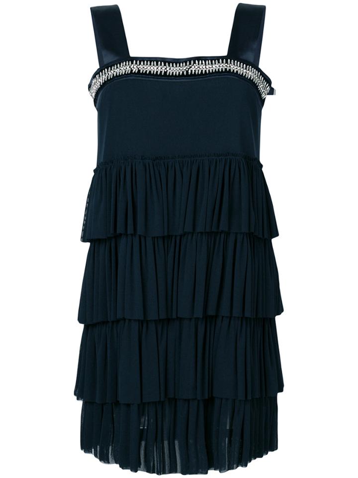 Twin-set Embellished Tier Dress - Blue