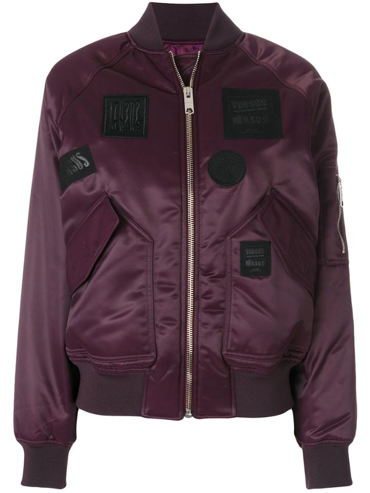 Versus Patch Bomber Jacket - Pink & Purple