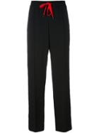 Kenzo Striped Track Pants, Women's, Size: 40, Black, Triacetate/polyester