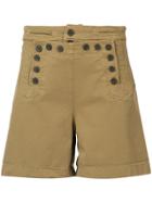 A.l.c. High Waisted Button Shorts - Brown