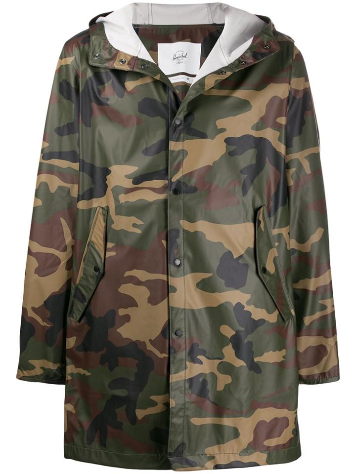 Herschel Supply Co. Camouflage Print Windbreaker Coat - Green