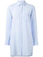Valentino Striped Tunic Shirt, Women's, Size: 44, Blue, Silk
