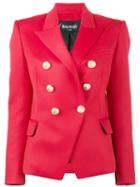 Balmain - Double Breasted Blazer - Women - Cotton/viscose/wool - 34, Women's, Red, Cotton/viscose/wool