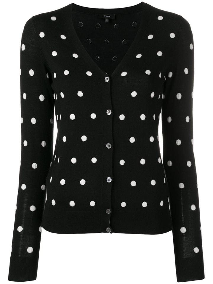 Theory Polka Dot Cardigan - Black
