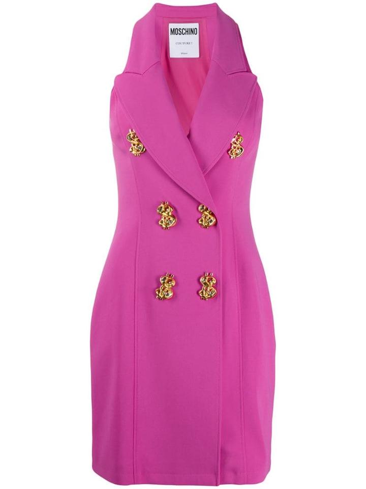 Moschino Decorative Button Short Dress - Pink