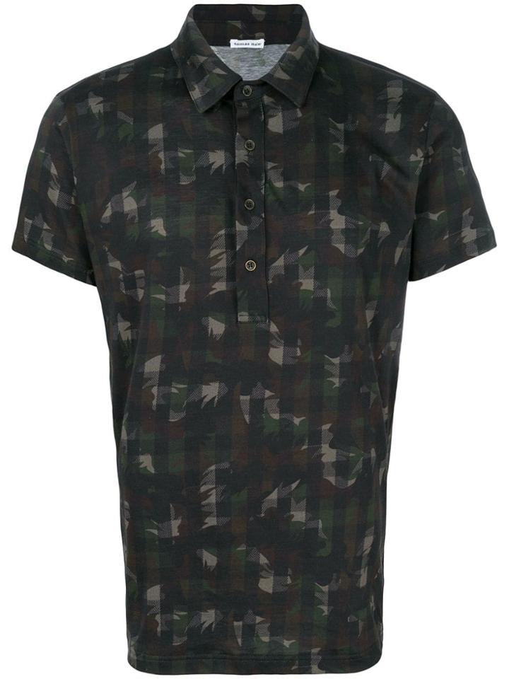 Tomas Maier Camo Check Polo - Green