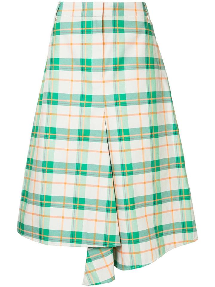 Tibi Hani Draped Plaid Skirt - Multicolour