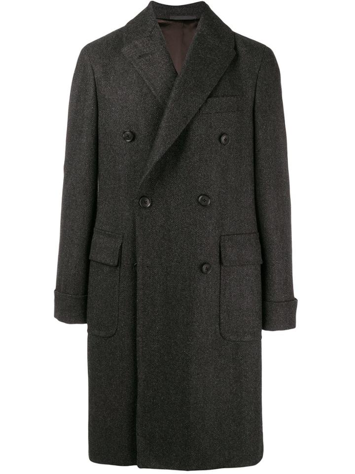 Caruso Double Breasted Coat - Grey