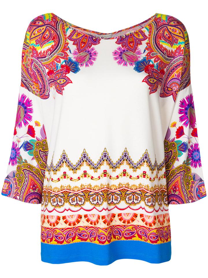 Etro Mixed Floral Print Blouse - White