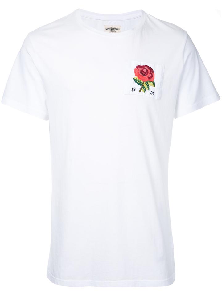 Kent & Curwen Embroidered Rose T-shirt - White
