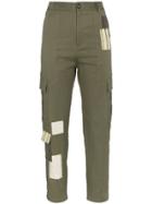 78 Stitches Green Combat Trousers With Patchwork