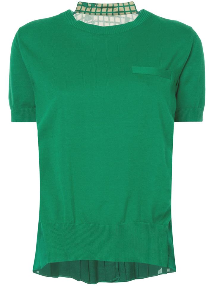 Sacai Shortsleeved Knit T-shirt - Green