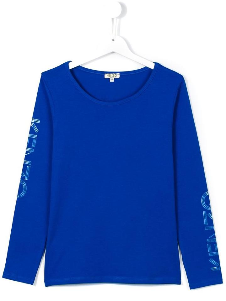 Kenzo Kids Logo Print T-shirt, Girl's, Size: 16 Yrs, Blue