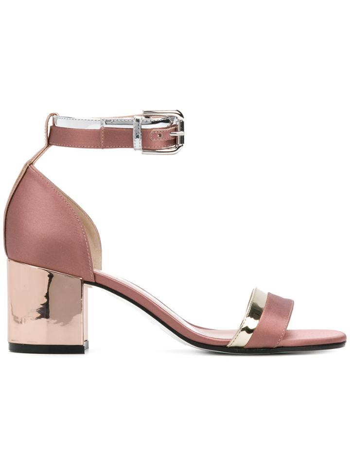 Pollini Slingback Buckle Sandals - Pink & Purple
