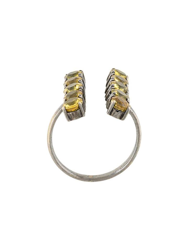 Ileana Makri Sapphire Double Column Ring, Women's, Size: 52, Metallic