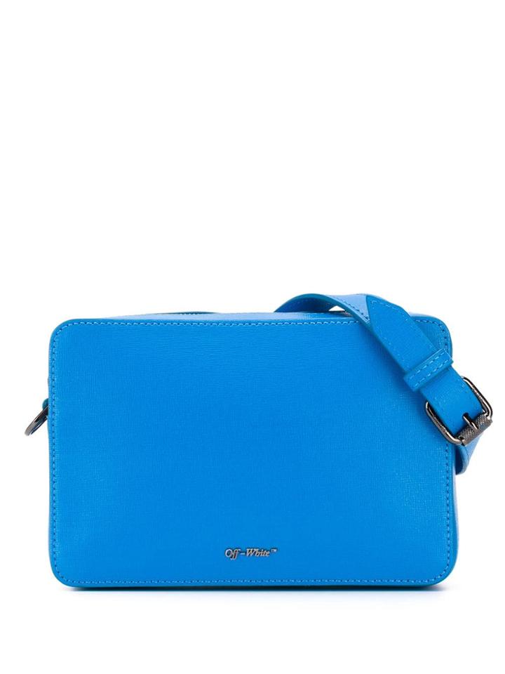 Off-white Logo Plaque Crossbody Bag - Blue