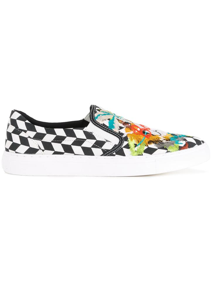 Doublet Skull Embroidered Slip-on Sneakers - White