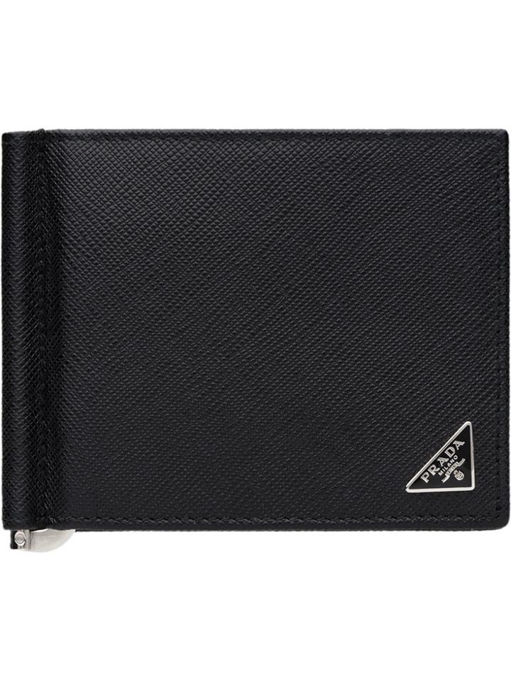 Prada Saffiano Logo Wallet - Black