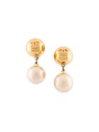 Chanel Vintage Drop Faux Pearl Clip-on Earrings