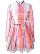 Daizy Shely Striped Button Back Dress, Women's, Size: 40, Pink/purple, Polyester/silk/viscose