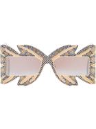 Gucci Eyewear Limited Edition Mask Sunglasses With Crystals - White