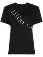 Ellery Paperknife Warped Logo Print Cotton T Shirt - Black