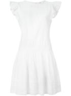 Vanessa Bruno Athé Ruffled Sleeve Flared Dress, Women's, Size: 34, White, Cotton