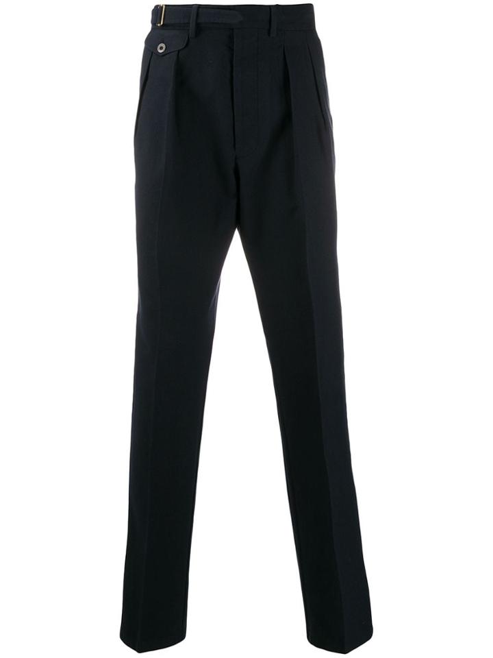 Lardini Pleated Slim Fit Chinos - Blue