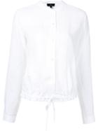 Theory - Ruffled Seam Drawstring Shirt - Women - Linen/flax - 4, White, Linen/flax