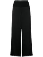 T By Alexander Wang Cropped Lace Trim Trousers - Black