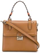 Valentino Cabana Shoulder Bag, Women's, Brown, Calf Leather