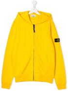 Stone Island Junior Teen Zipped Hoodie - Yellow