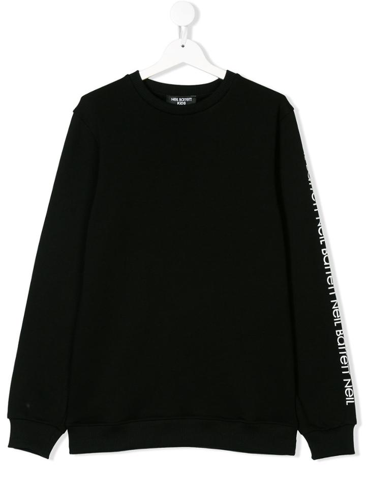Neil Barrett Kids Branded Sleeve Sweatshirt - Black