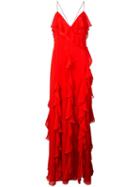 Alice+olivia Claudine Ruffled Gown - Red